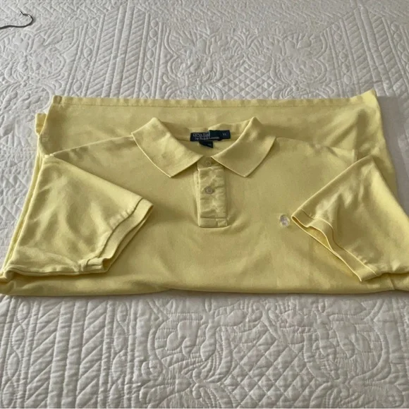 POLO by Ralph Lauren Preppy Men’s 2 Button Short Sleeve Yellow Polo Shirt XL. - Picture 3 of 8